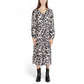 Jacqueline De Yong Graues Viskose-Langarmkleid