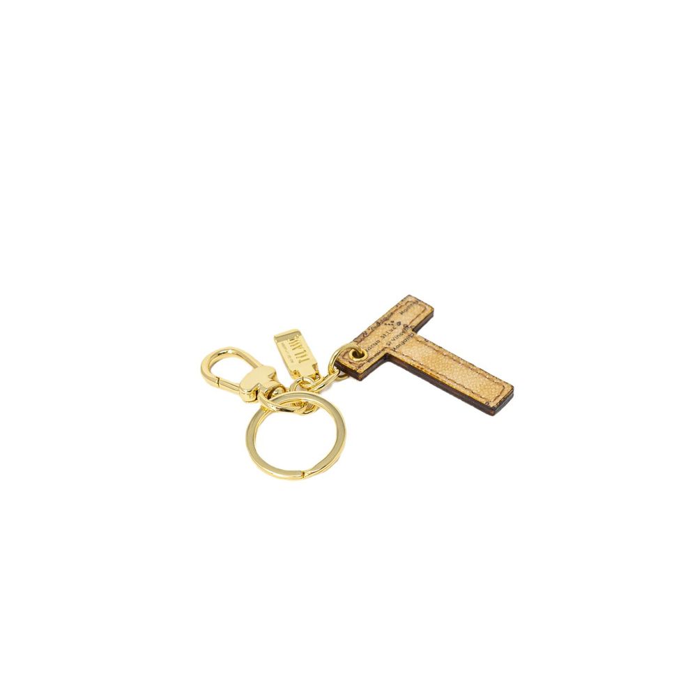 Alviero Martini Prima Classe Beige Leather Key Ring