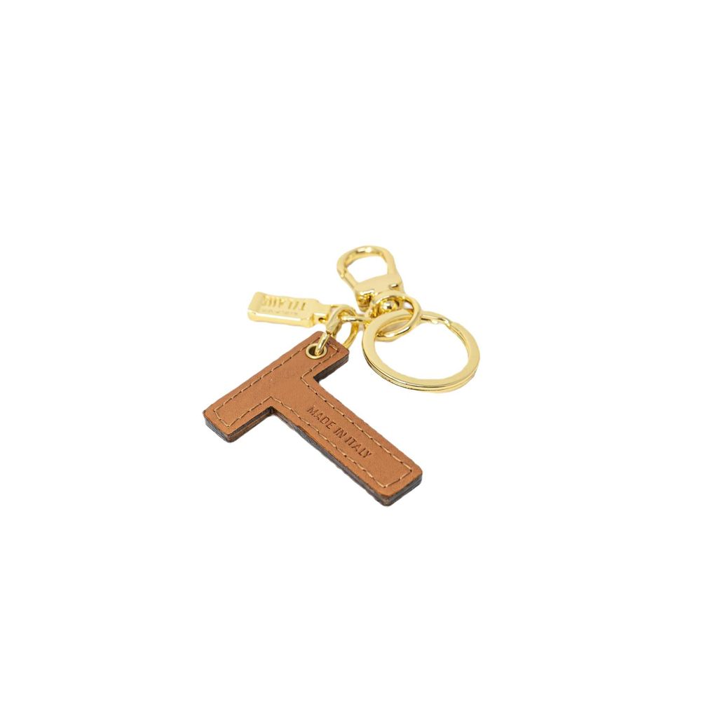Alviero Martini Prima Classe Beige Leather Key Ring