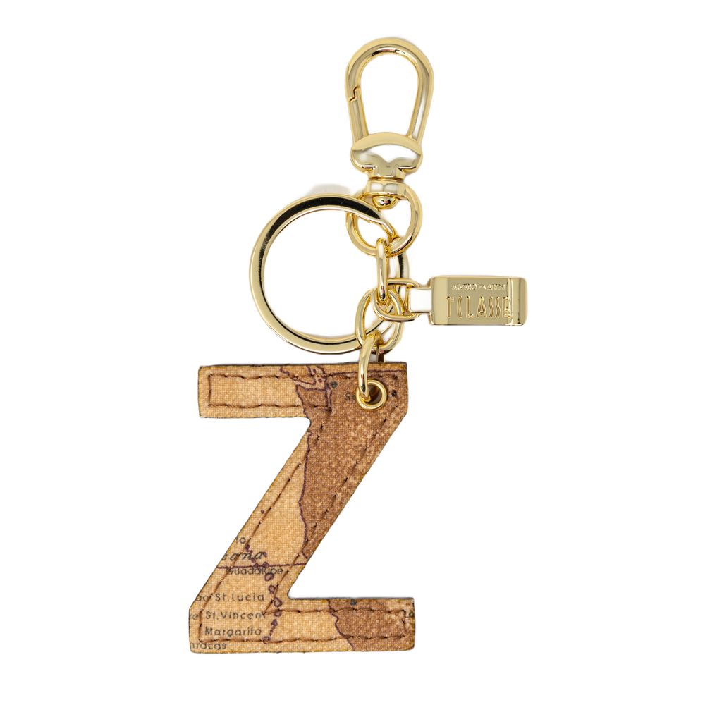 Alviero Martini Prima Classe Beige Leather Key Ring