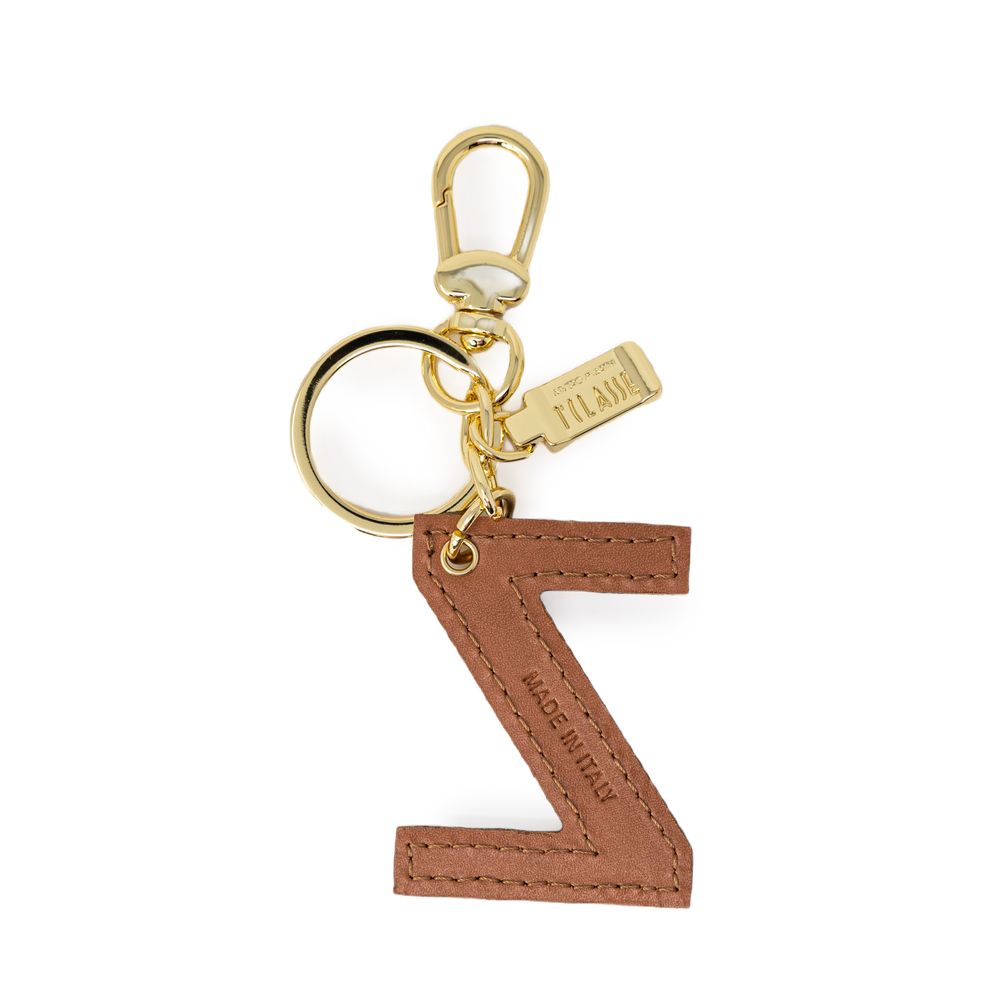 Alviero Martini Prima Classe Beige Leather Key Ring