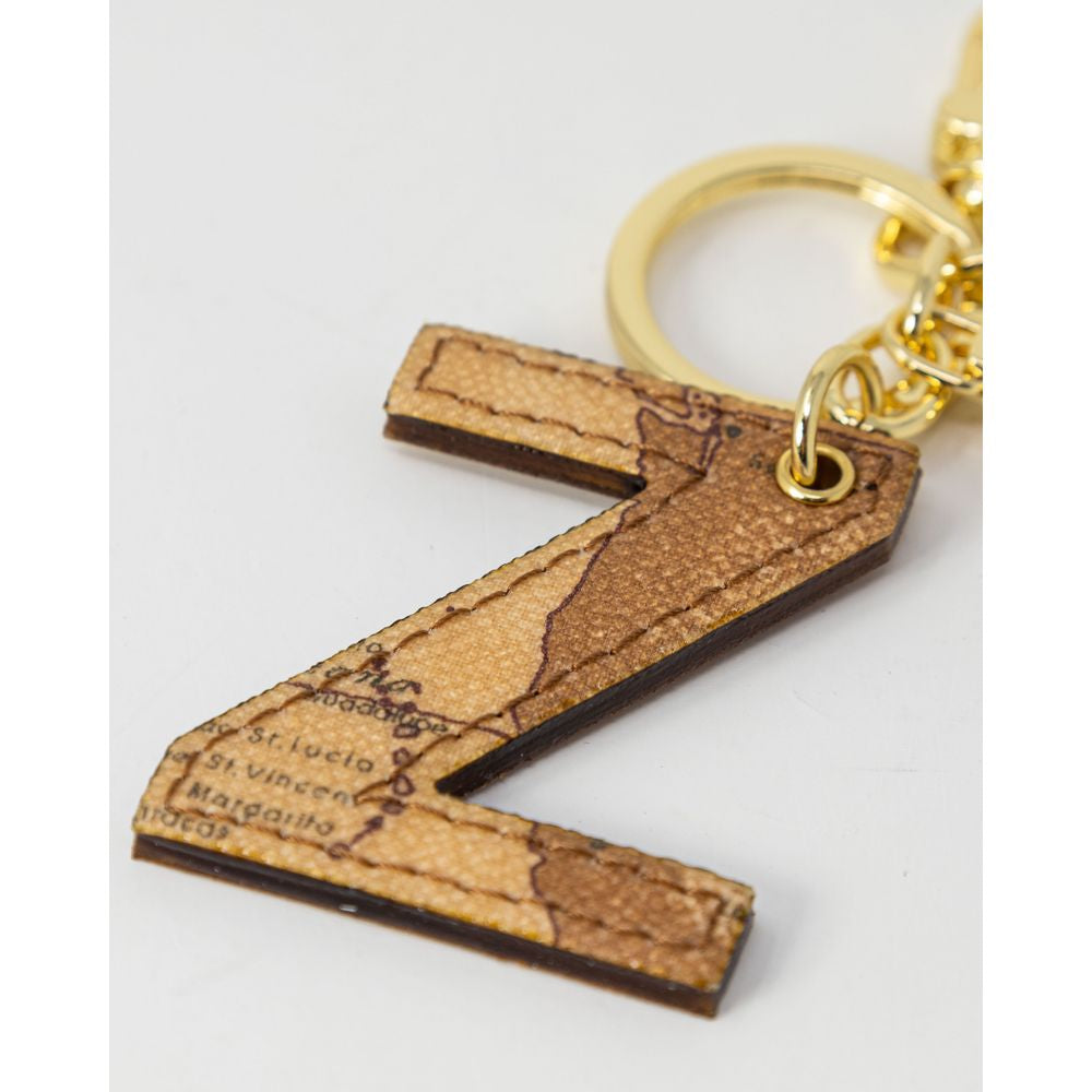 Alviero Martini Prima Classe Beige Leather Key Ring