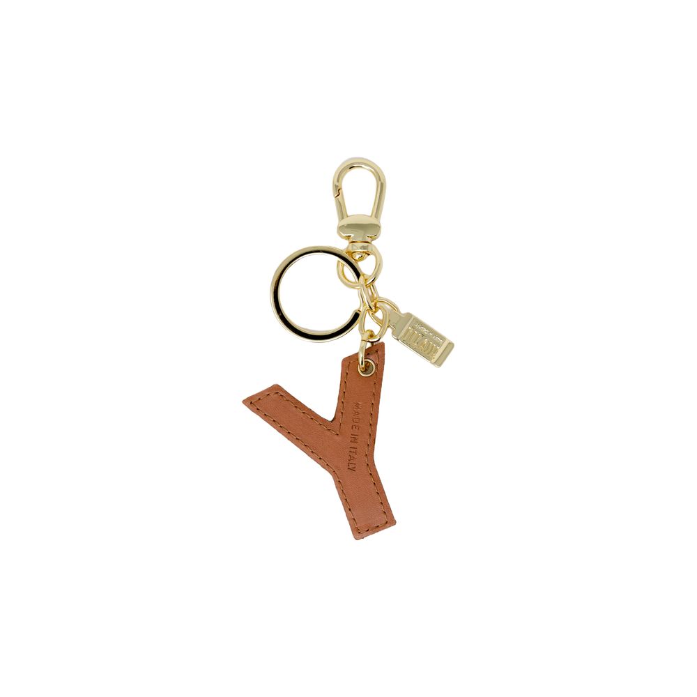 Alviero Martini Prima Classe Beige Faux Leather Keychain