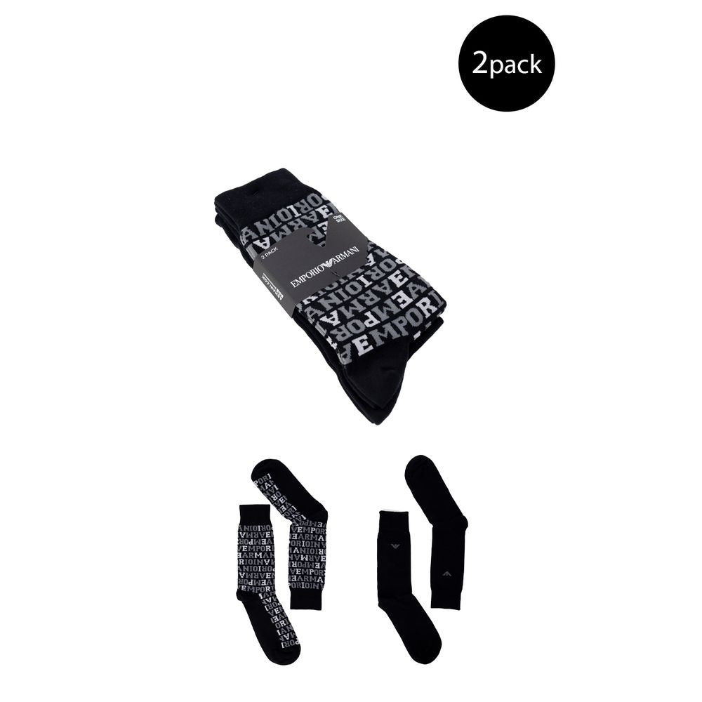 Emporio Armani Underwear Schwarze Baumwollsocken