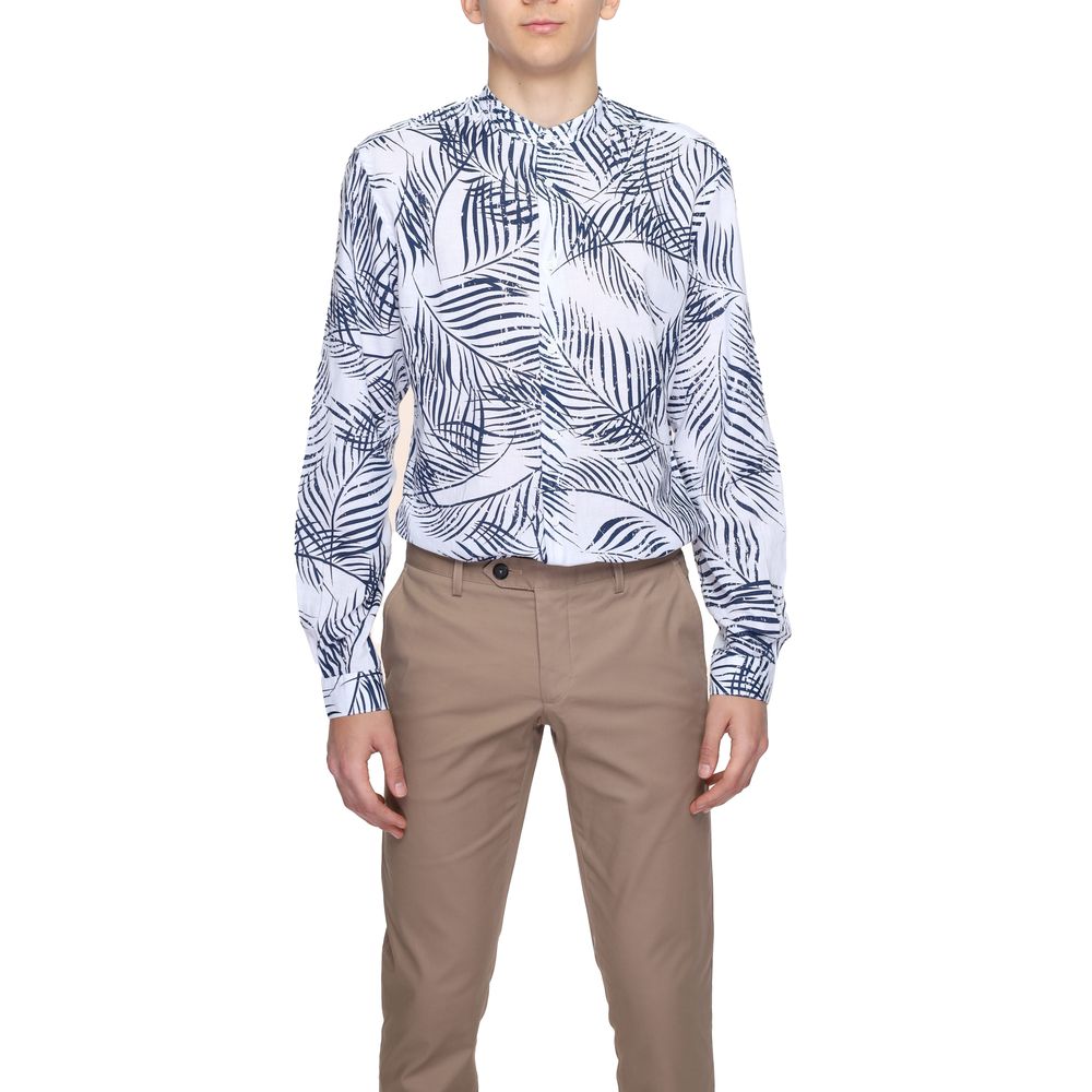 Antony Morato Blaues Baumwollhemd mit Muster