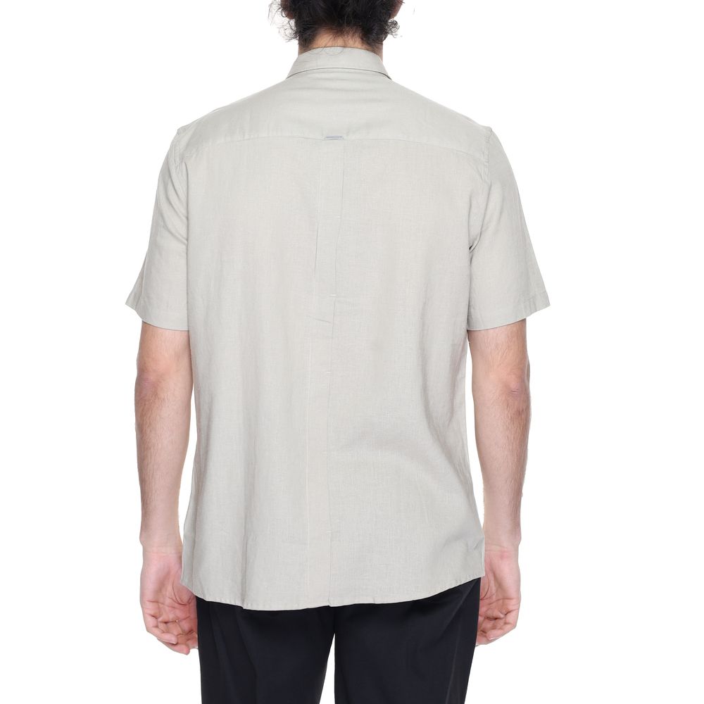 Antony Morato Beige Linen Short-Sleeved Shirt