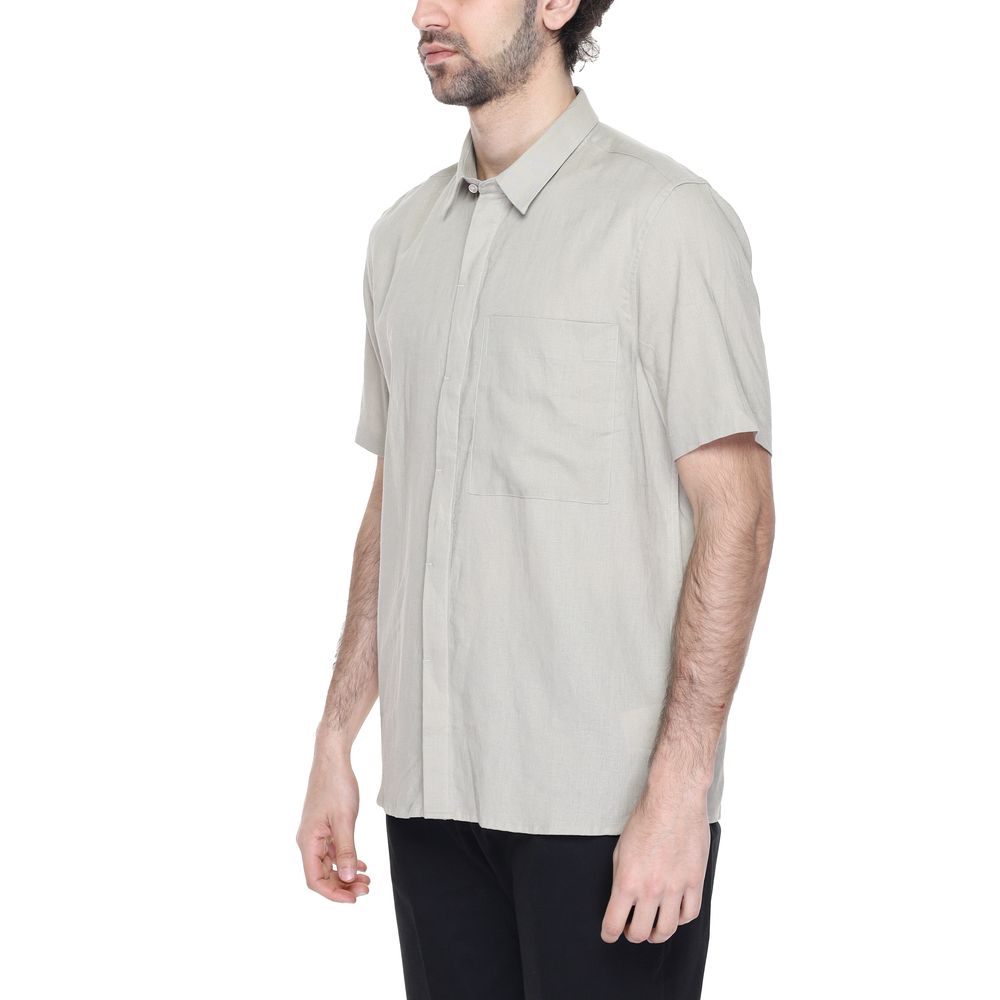 Antony Morato Beige Linen Short-Sleeved Shirt