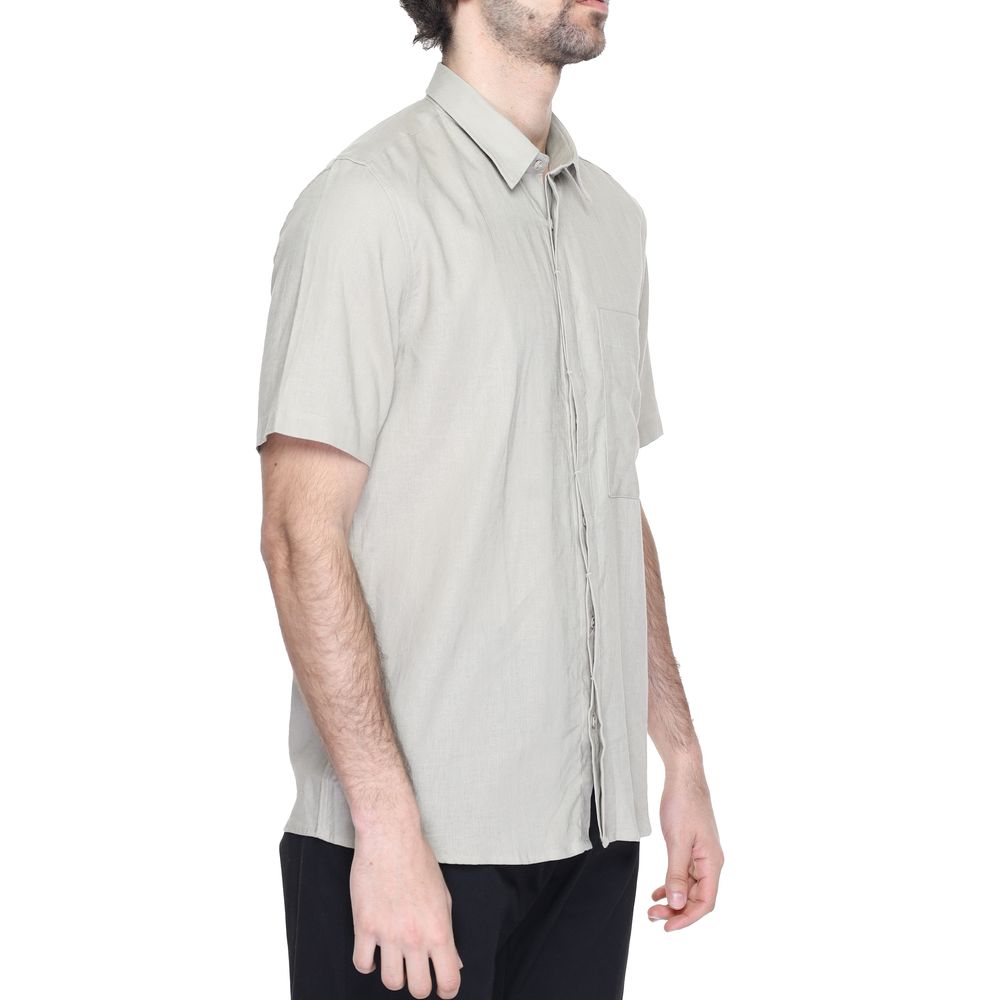Antony Morato Beige Linen Short-Sleeved Shirt
