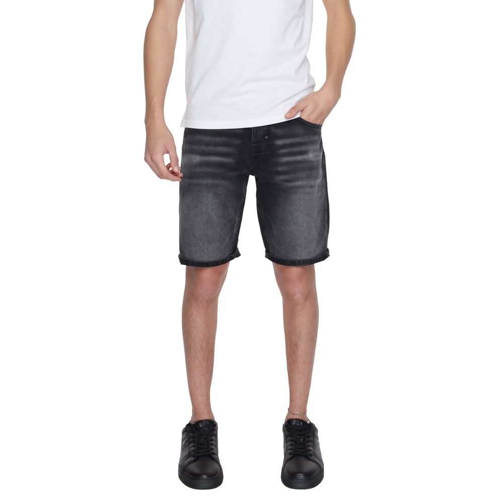 Antony Morato Schwarze Baumwoll-Bermudashorts