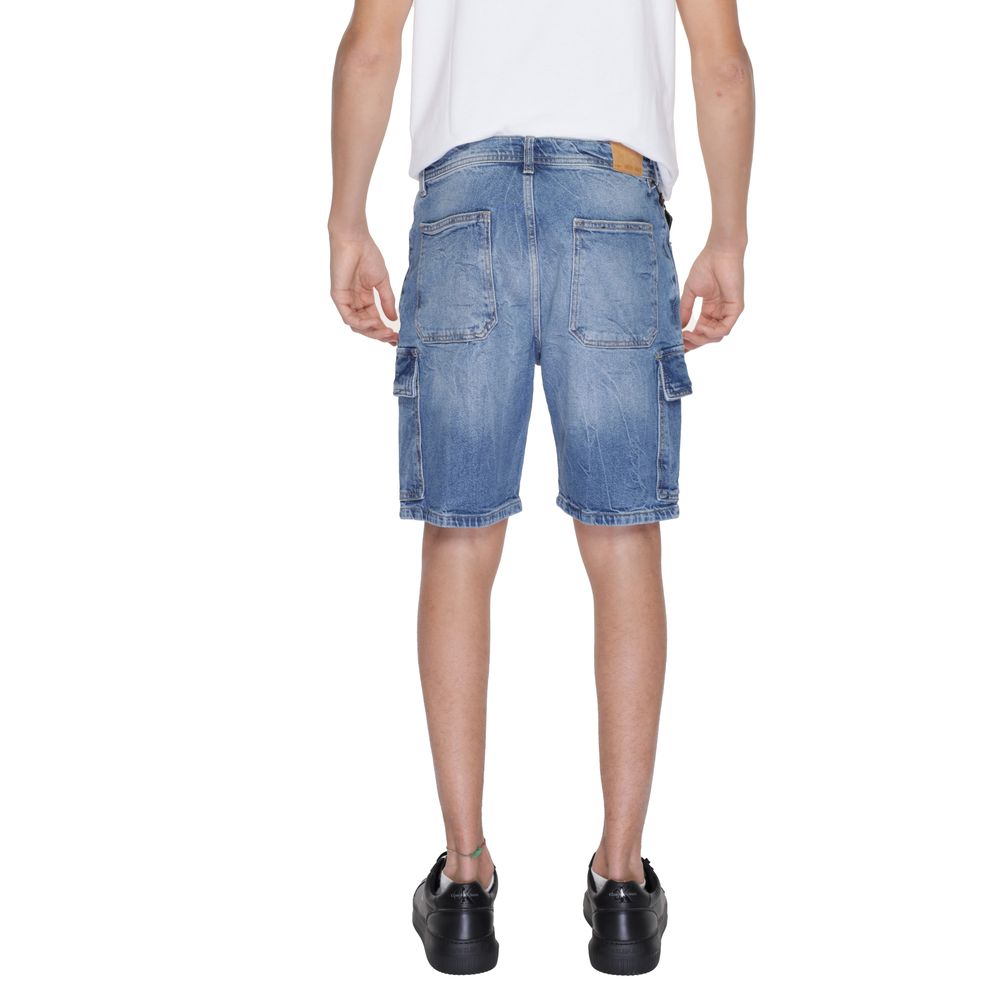 Antony Morato Blaue Baumwoll-Bermudashorts