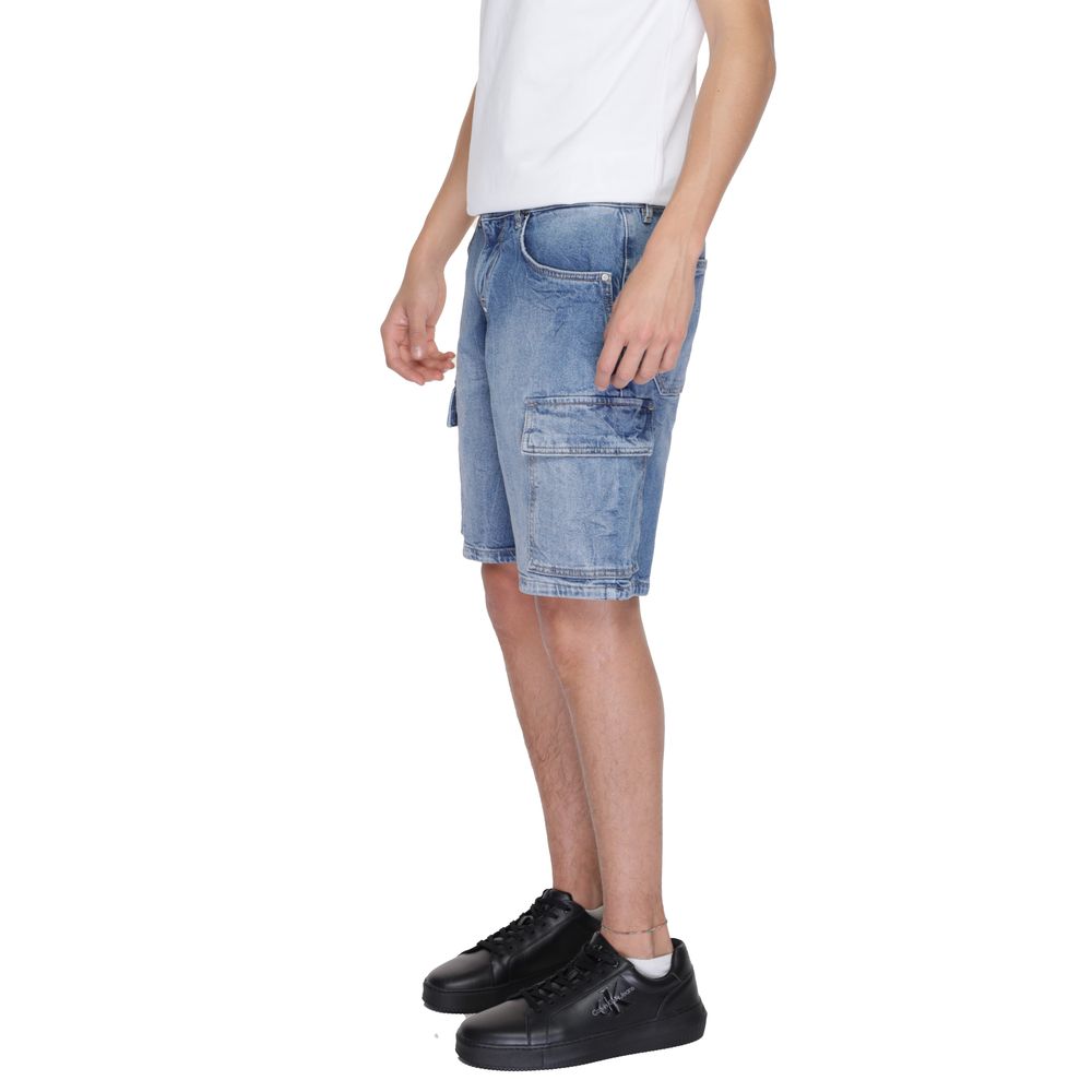 Antony Morato Blaue Baumwoll-Bermudashorts