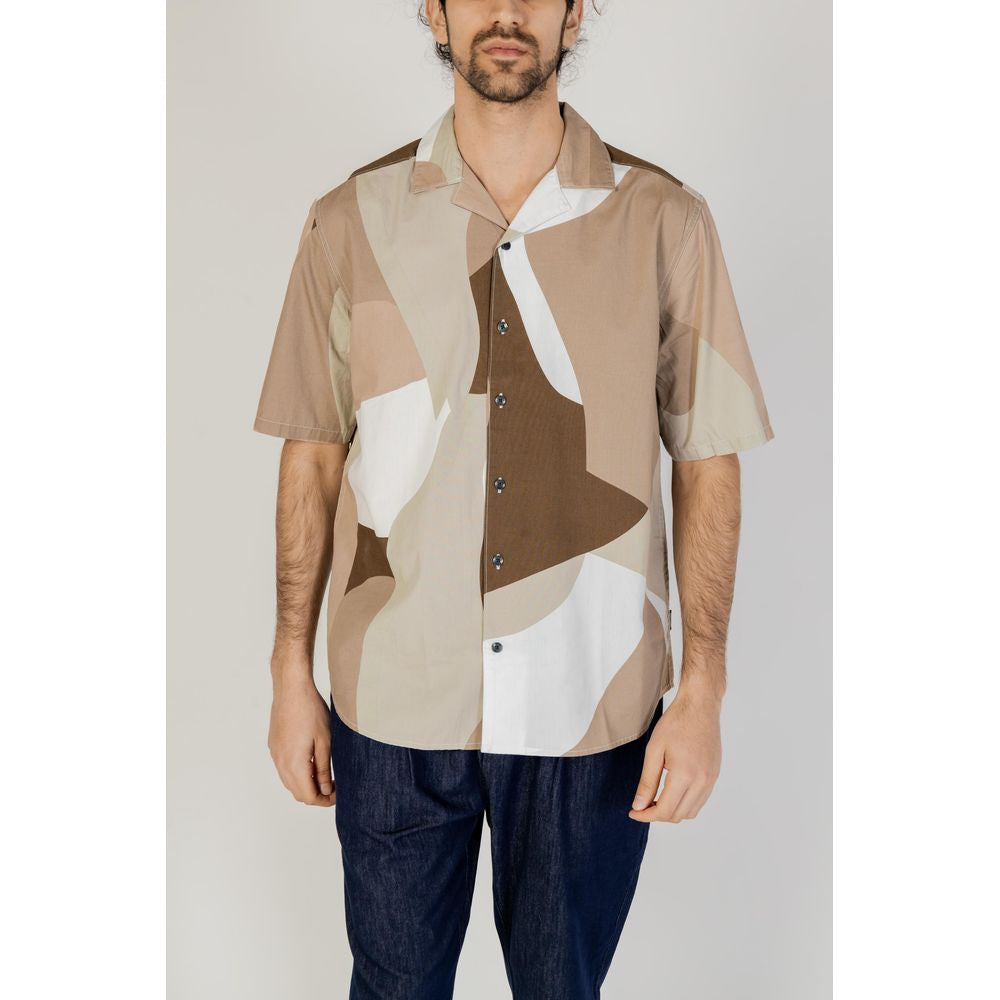 Only & Sons Braunes Kurzarmhemd aus Baumwolle