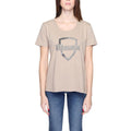 Blauer Beiges Baumwoll-T-Shirt