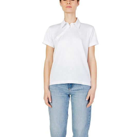 Blauer T-Shirt aus weißem Polyester
