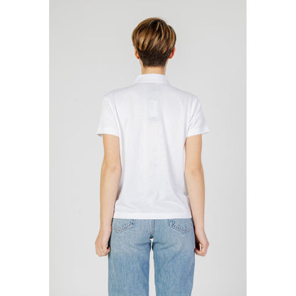 Blauer T-Shirt aus weißem Polyester