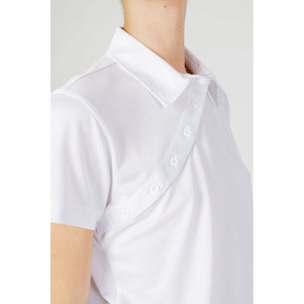 Blue T-shirt made of white polyester