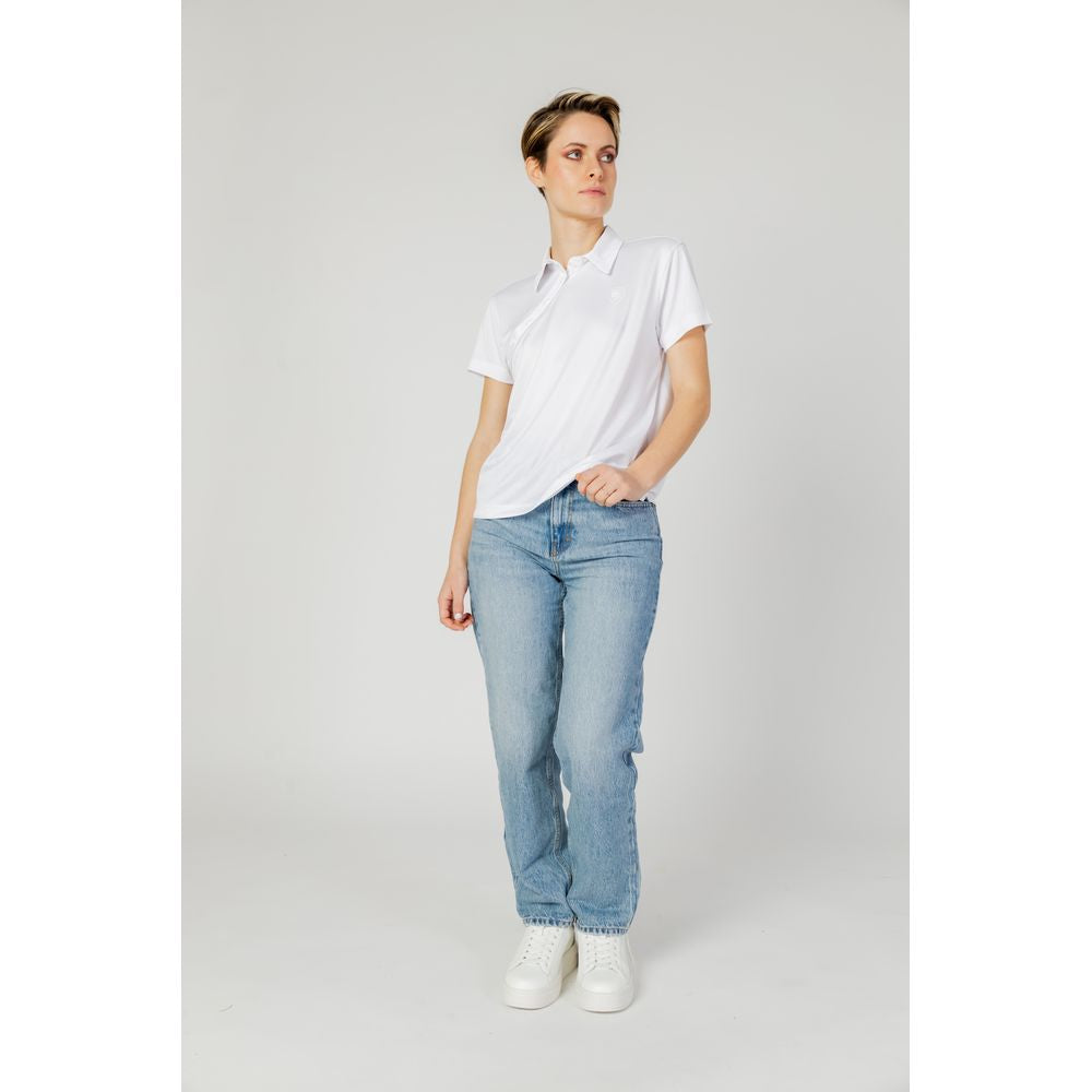 Blue T-shirt made of white polyester