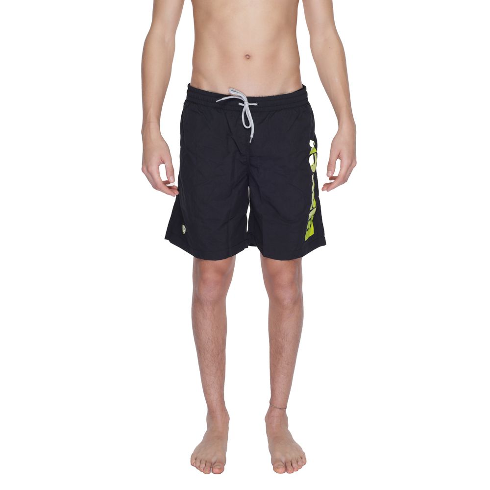 Blauer Schwarze Badeshorts aus Polyamid