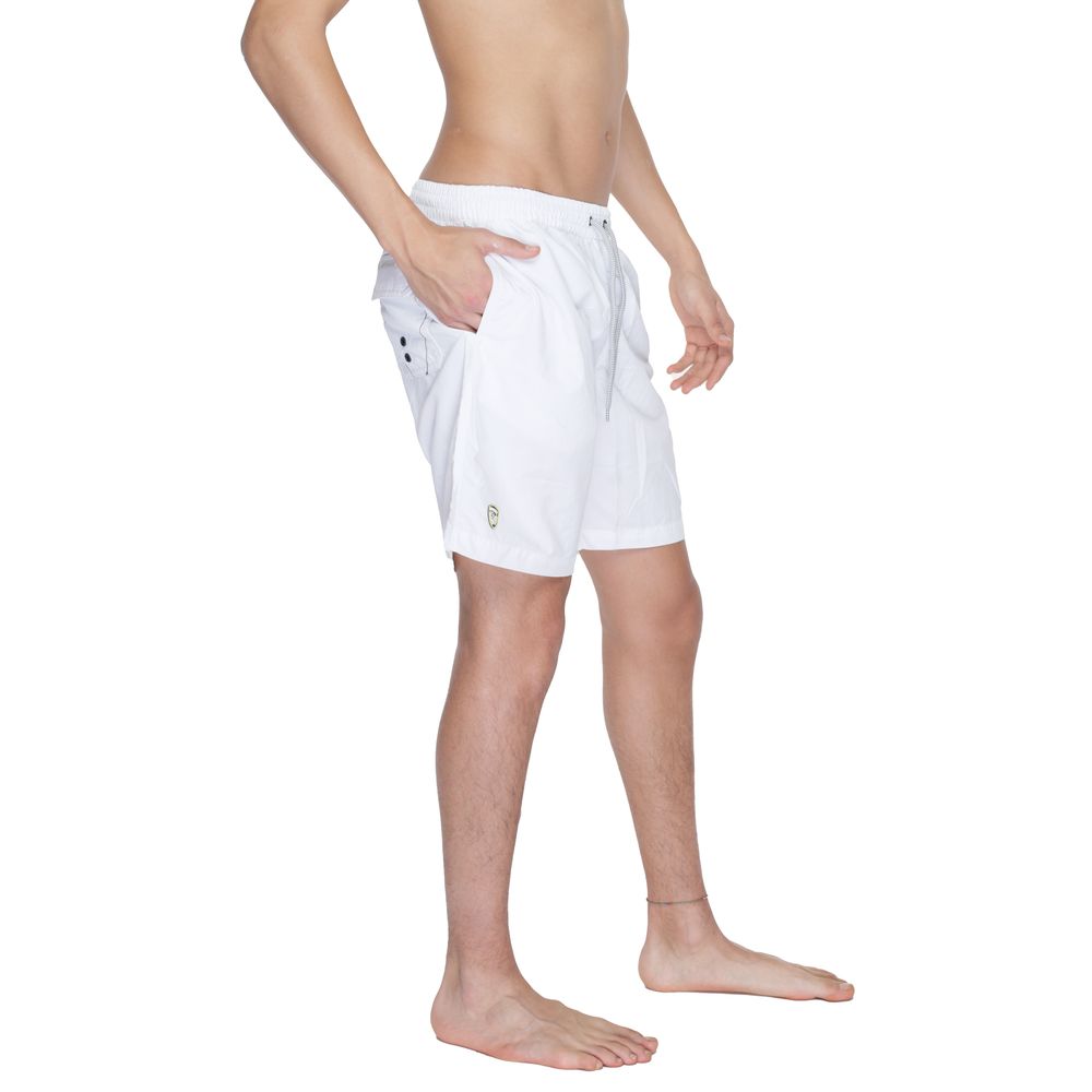 Blauer Weiße Badeshorts aus Polyamid