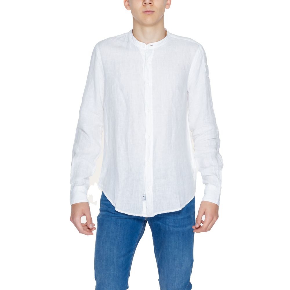 Blue White Linen Shirt