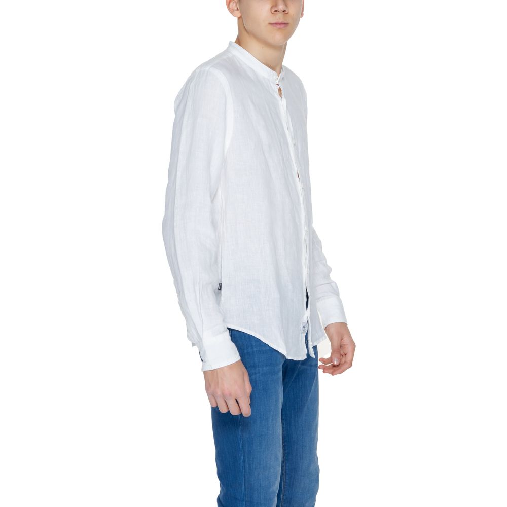 Blue White Linen Shirt