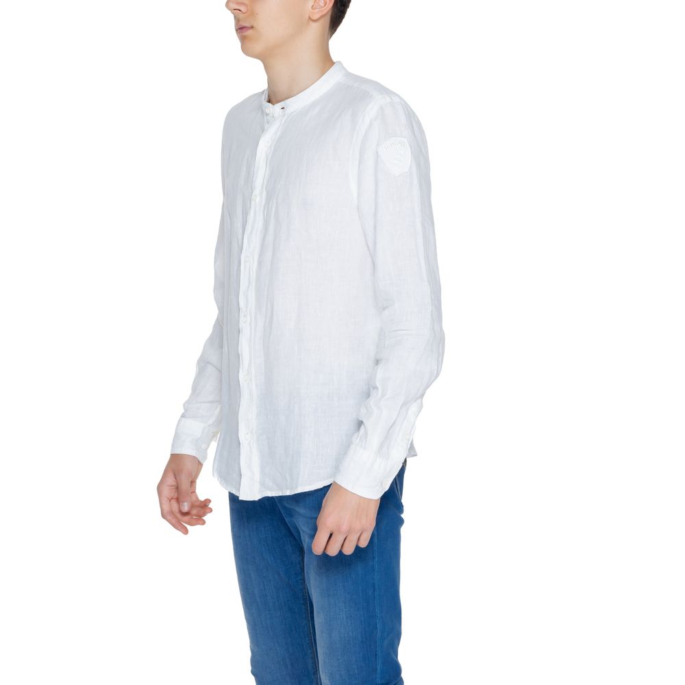Blue White Linen Shirt