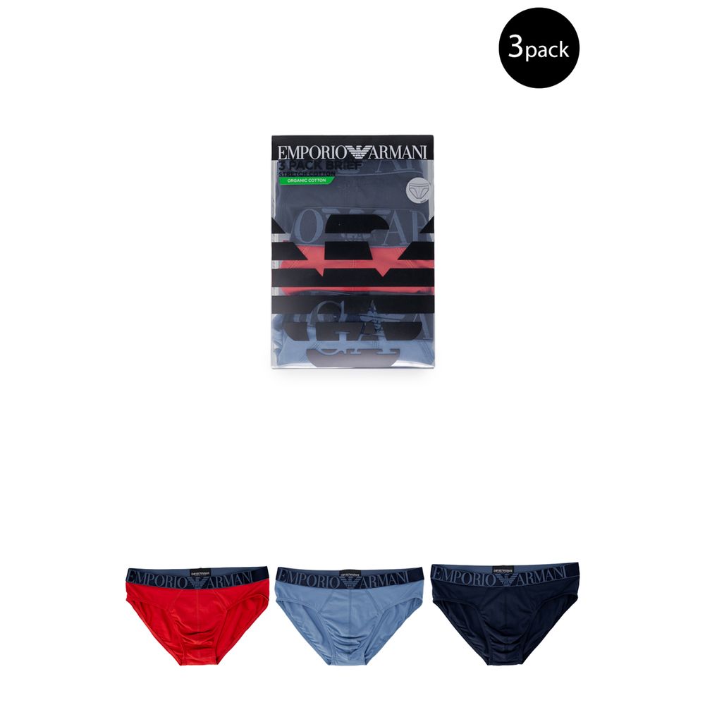 Emporio Armani Underwear Blaue Baumwoll-Slips