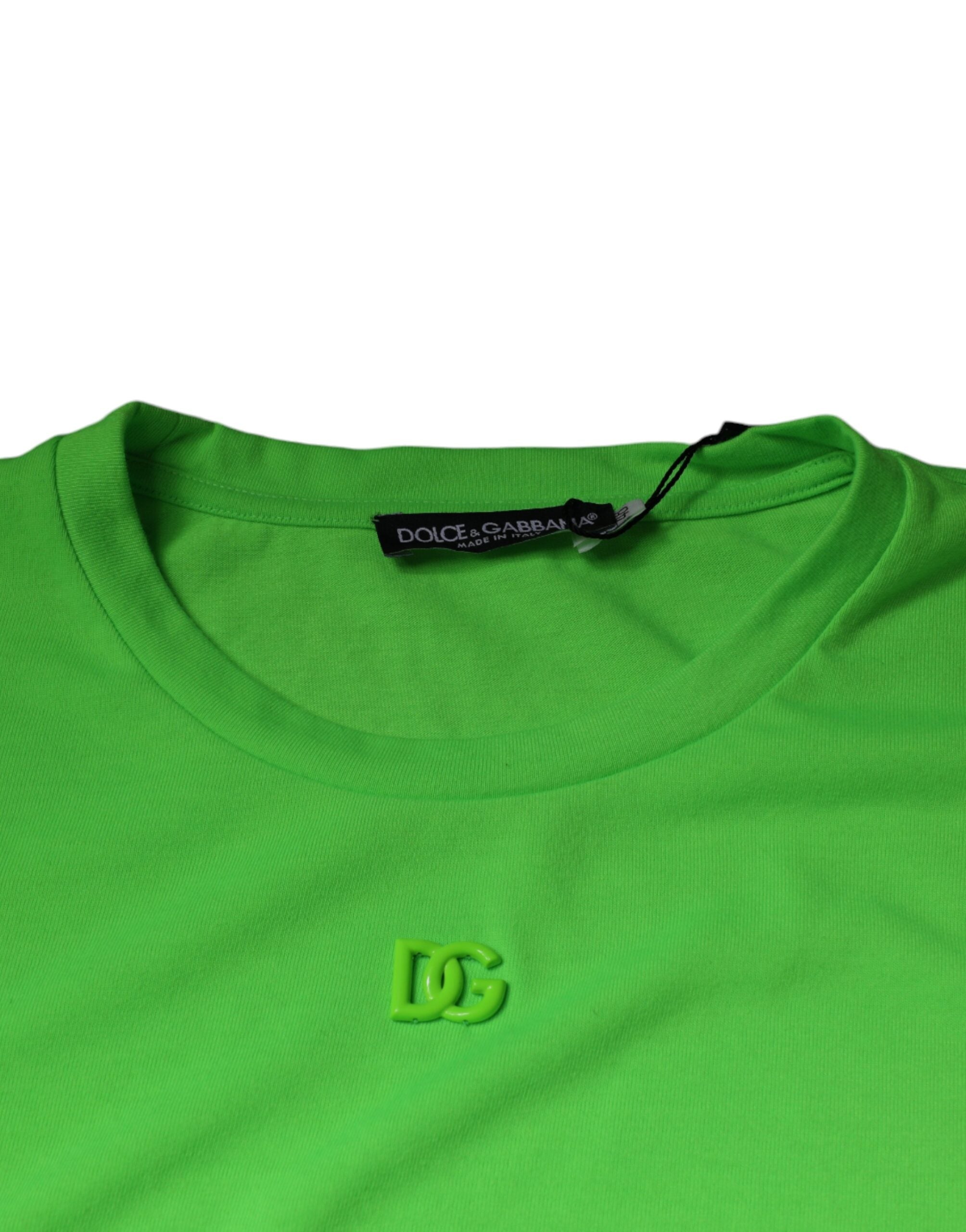 Dolce & Gabbana Green Logo Crew Neck Short Sleeve T-Shirt