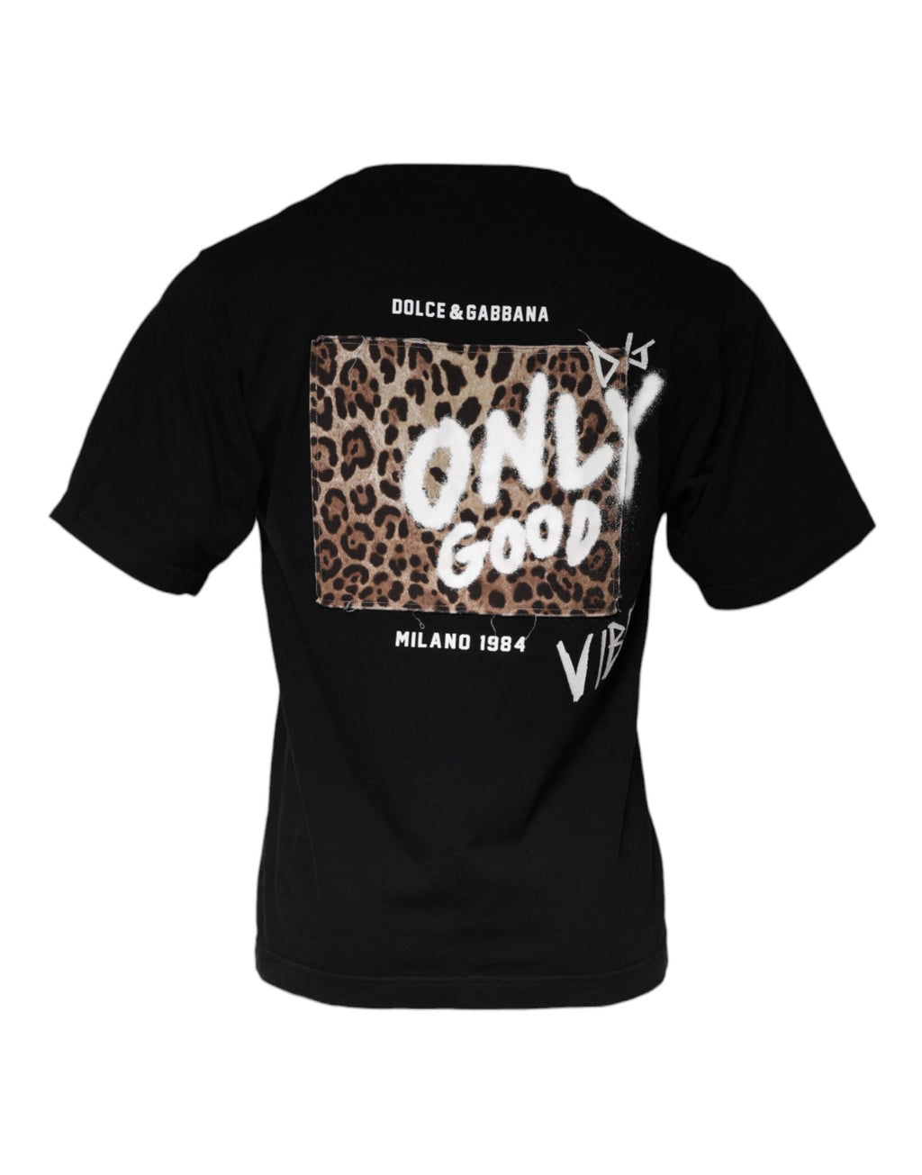 Dolce & Gabbana Black Cotton Crew Neck Amore Print T-Shirt