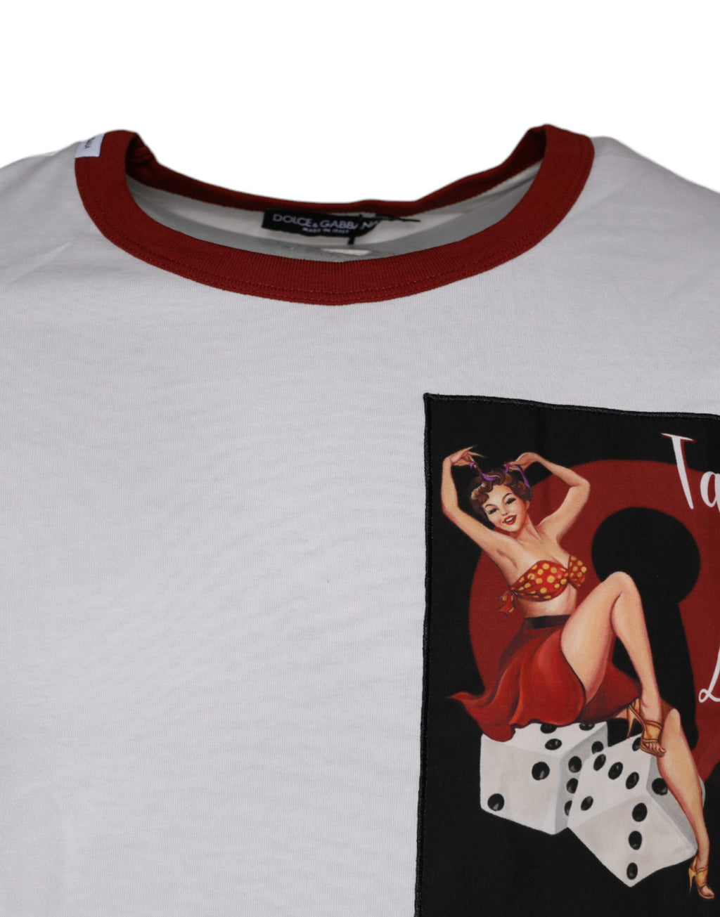 Dolce & Gabbana White Cotton Crew-Neck T-Shirt with Graphic Print