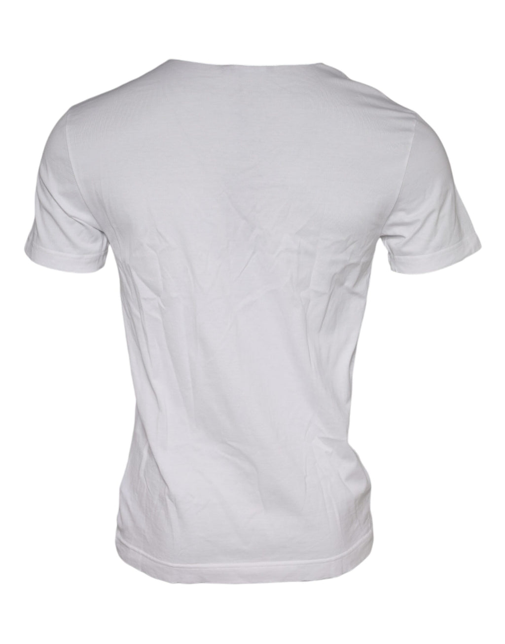 Dolce & Gabbana White Cotton Crew-Neck T-Shirt with Graphic Print