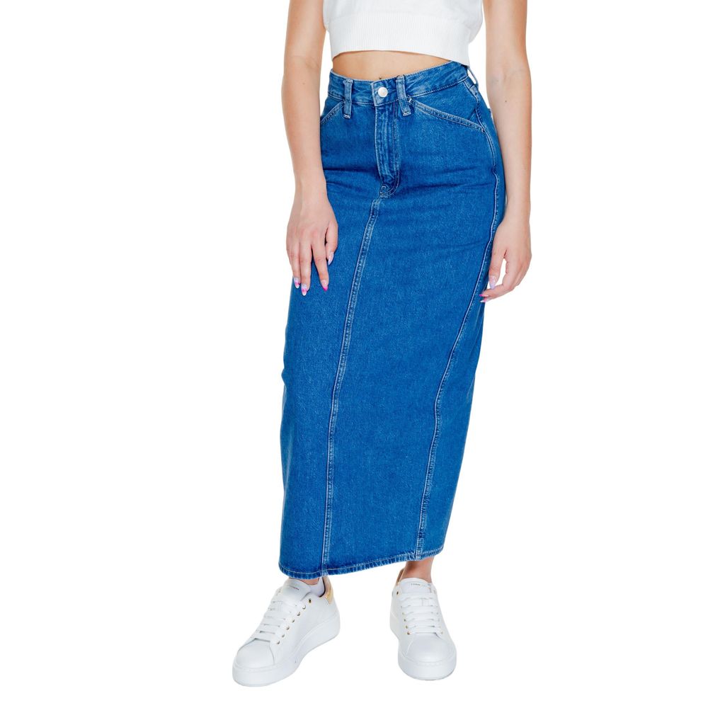 Calvin Klein Jeans Blauer Baumwoll-Maxirock