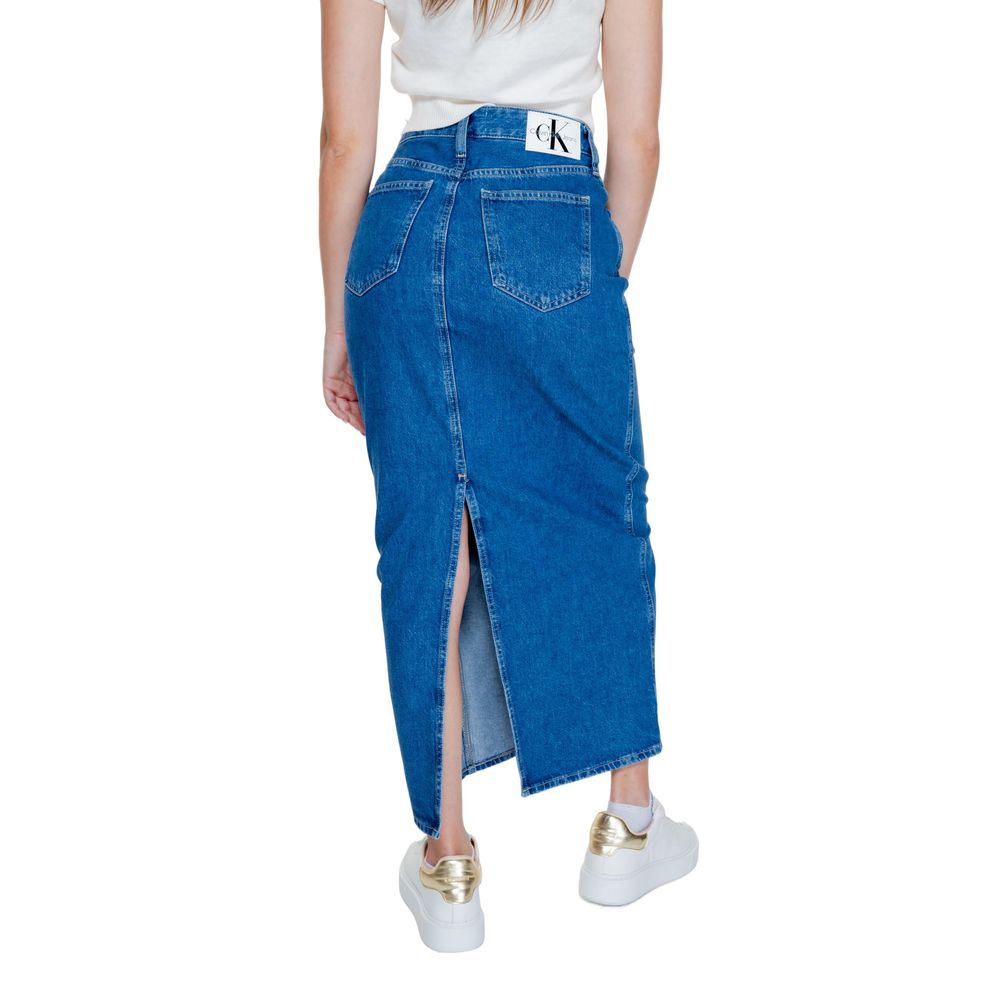 Calvin Klein Jeans Blauer Baumwoll-Maxirock