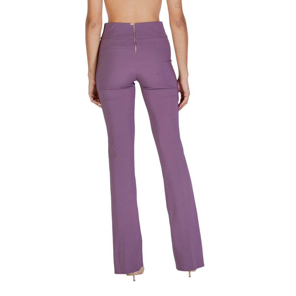 Sandro Ferrone Lila Polyester-Hosen mit ausgestelltem Bein