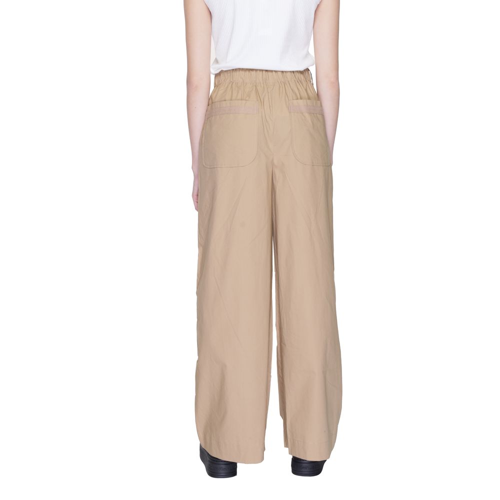 Blue Beige Cotton Trousers