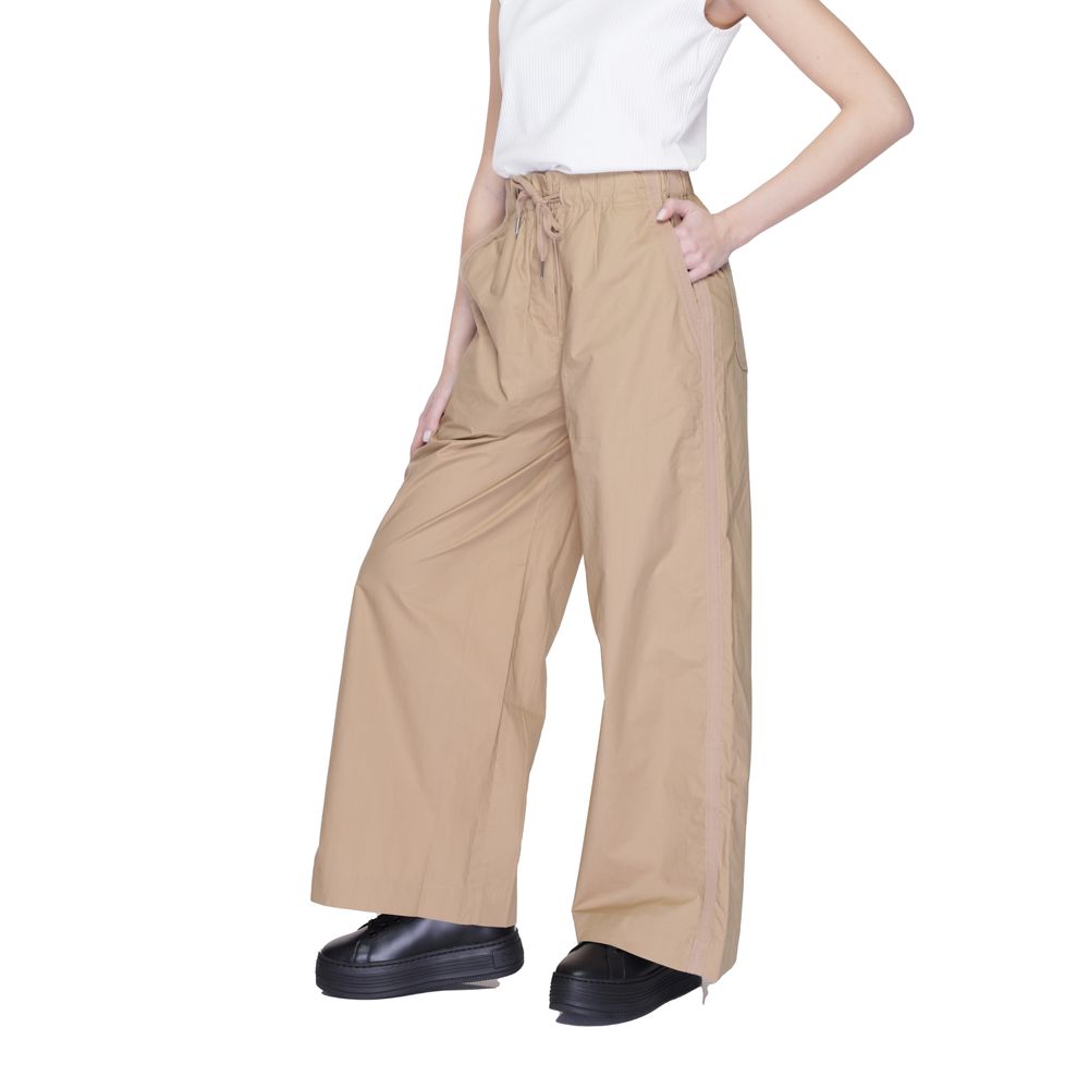 Blue Beige Cotton Trousers