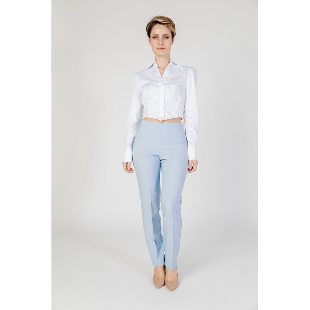 Sandro Ferrone Blaue Zigarettenhose aus Polyester