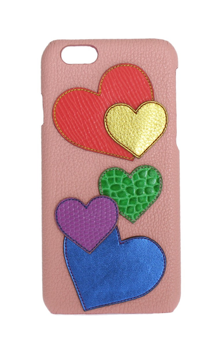 Dolce & Gabbana Pink Leather Heart Phone Case