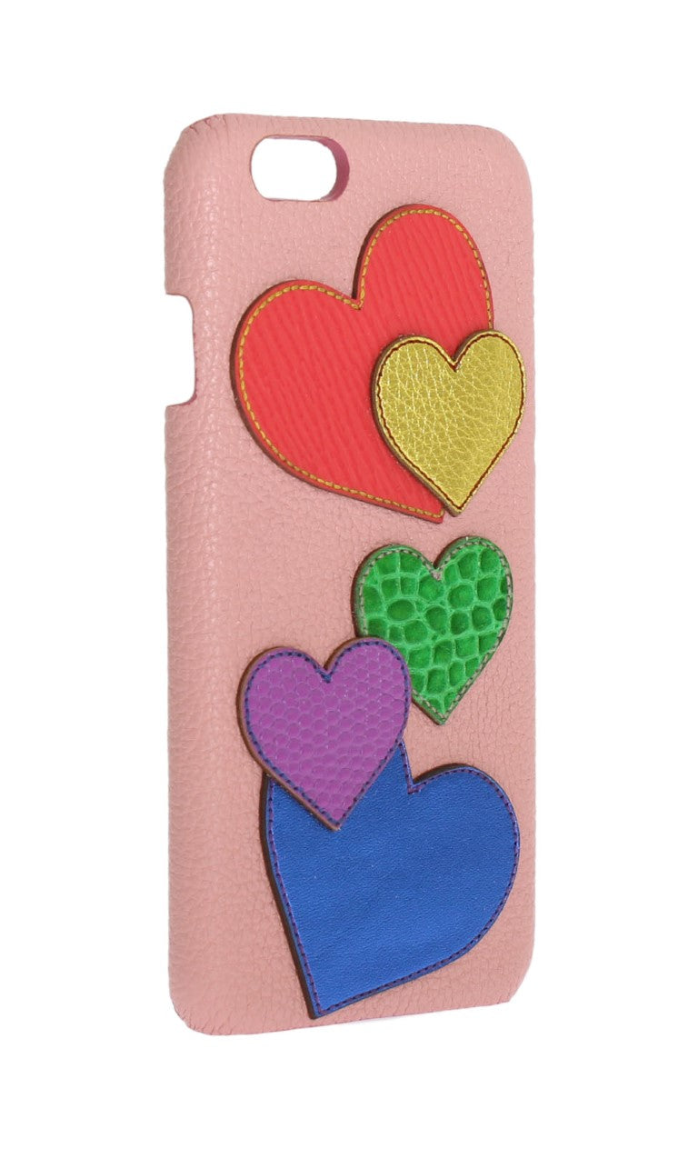 Dolce & Gabbana Pink Leather Heart Phone Case