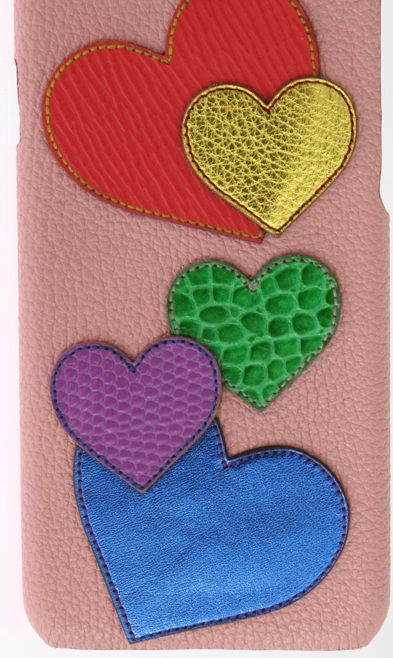 Dolce & Gabbana Pink Leather Heart Phone Case