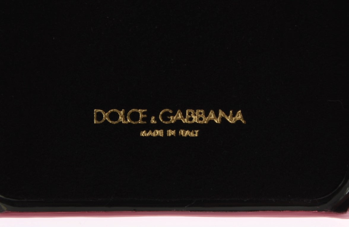 Dolce & Gabbana Pink Leather Heart Phone Case