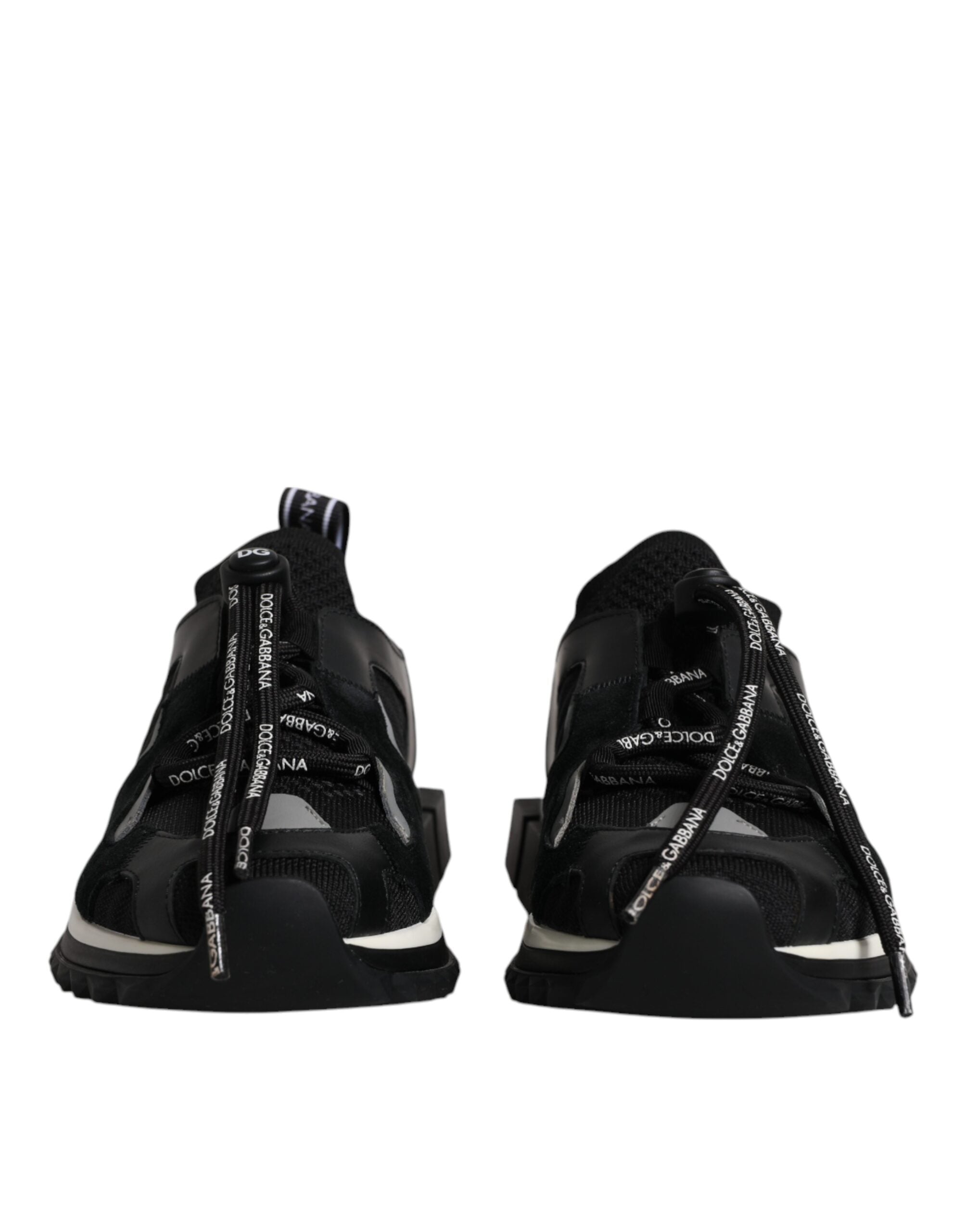 Dolce & Gabbana Black White Logo Sorrento Men's Sneakers Shoes