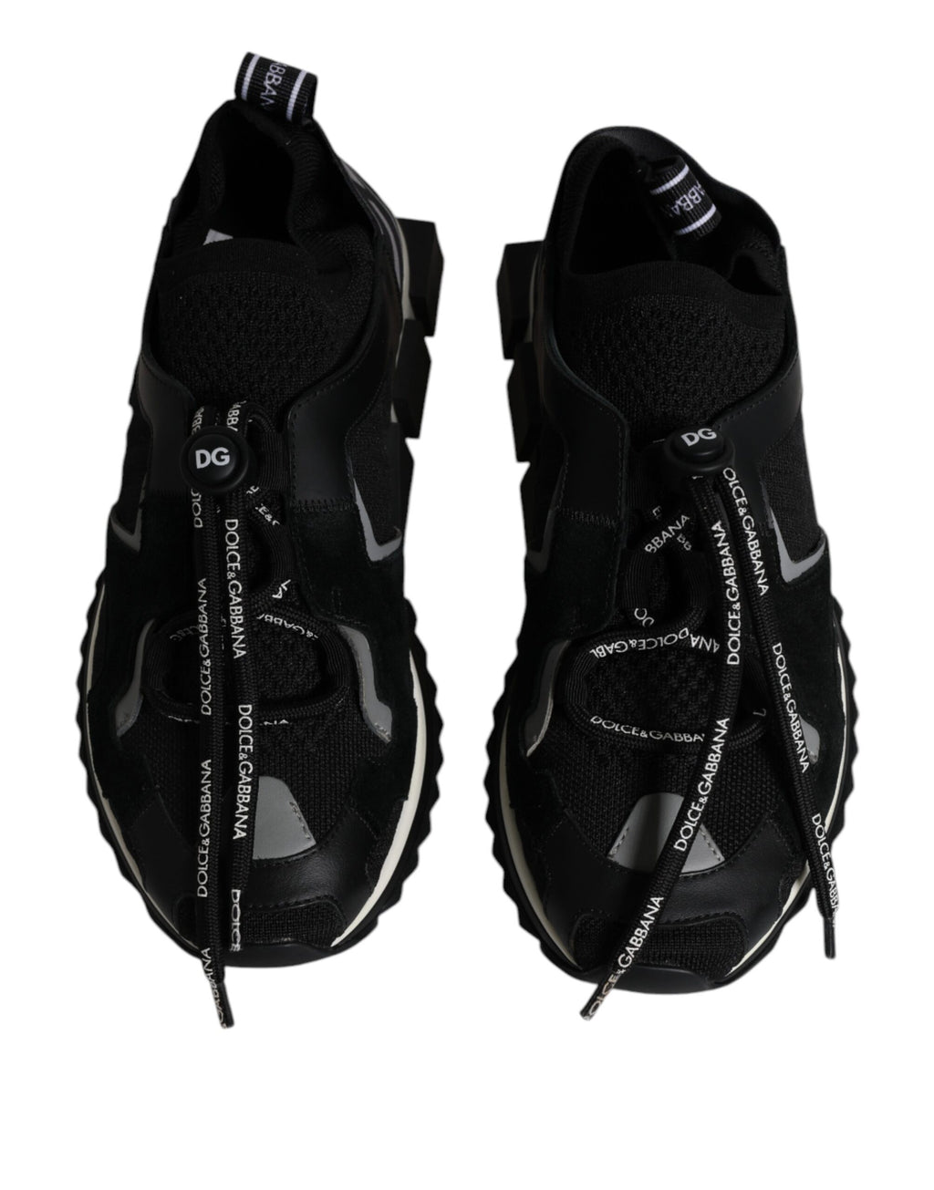 Dolce & Gabbana Black White Logo Sorrento Men's Sneakers Shoes