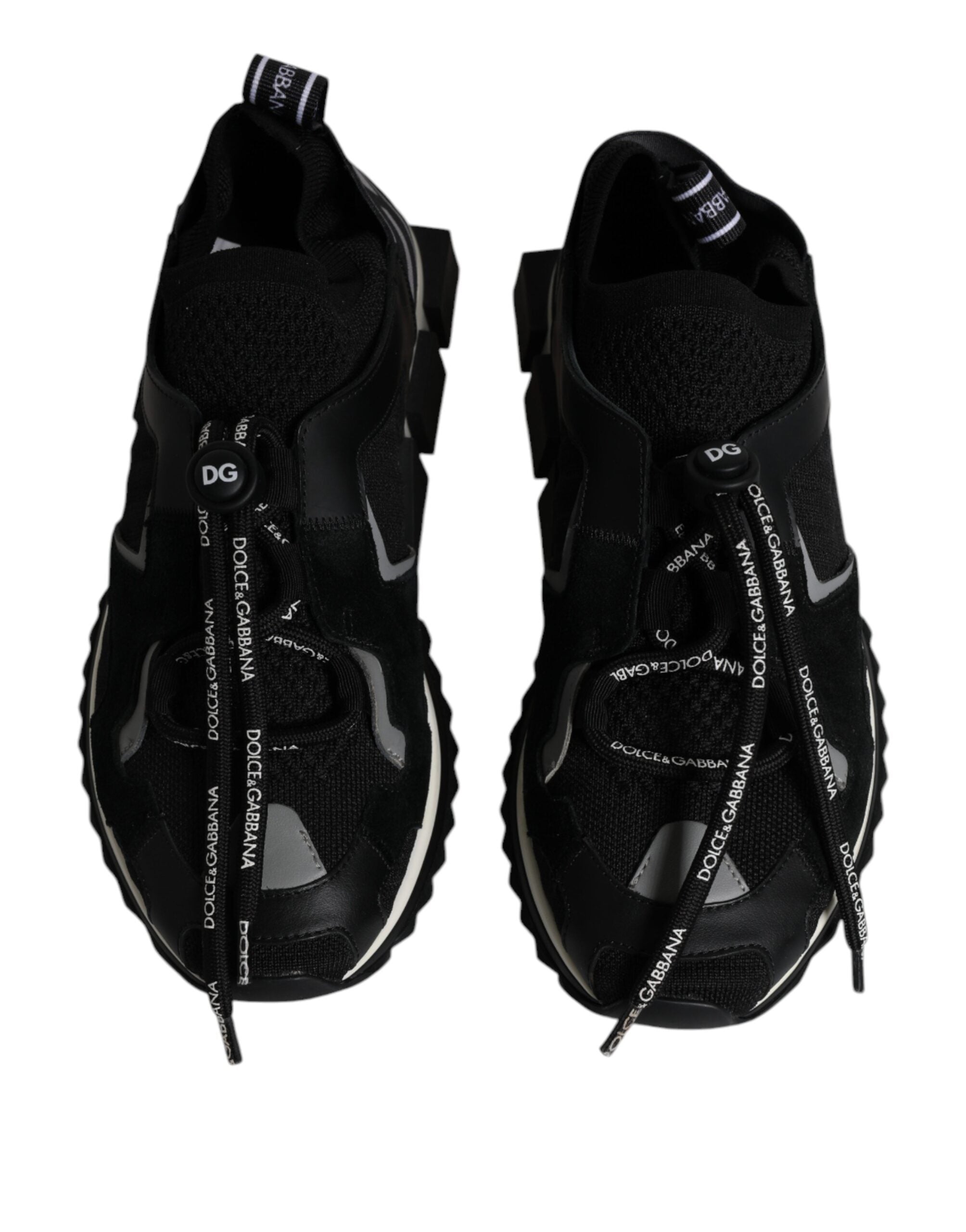 Dolce & Gabbana Black White Logo Sorrento Men's Sneakers Shoes