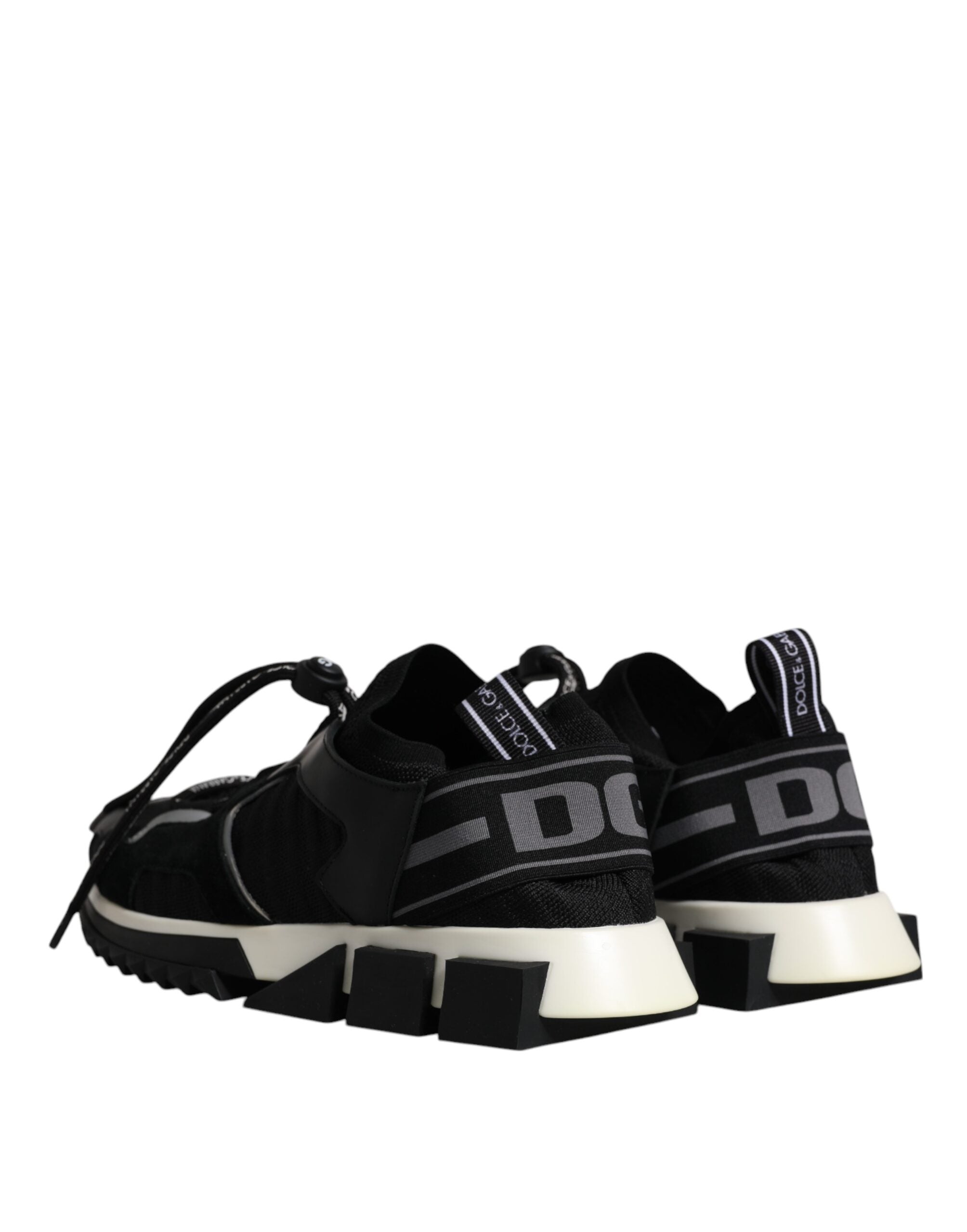 Dolce & Gabbana Black White Logo Sorrento Men's Sneakers Shoes