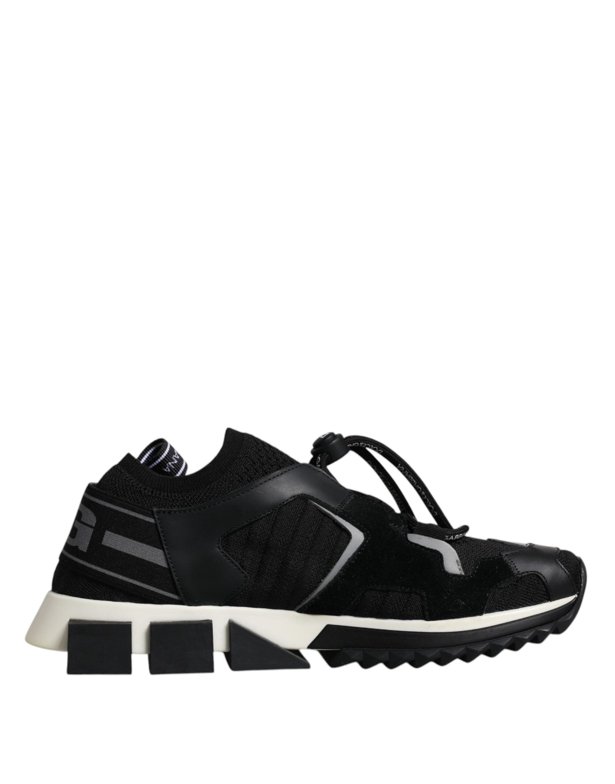 Dolce & Gabbana Black White Logo Sorrento Men's Sneakers Shoes