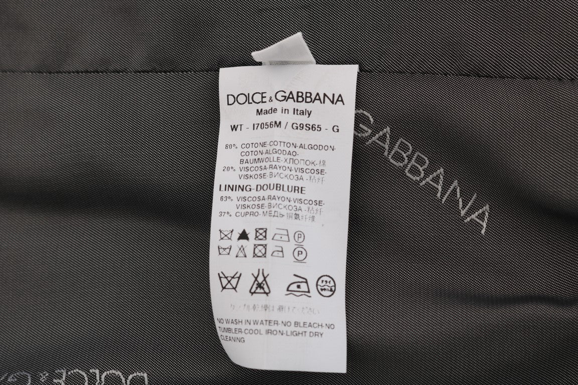 Dolce & Gabbana Grey STAFF Striped Cotton Vest