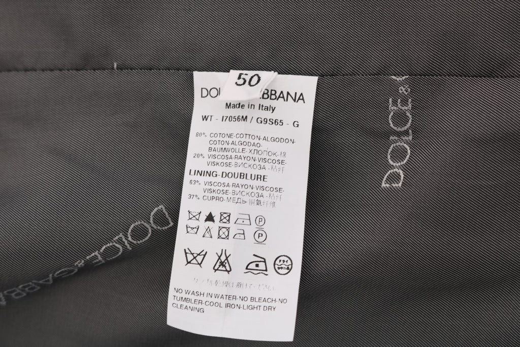 Dolce & Gabbana Graue STAFF Baumwollweste mit Streifen