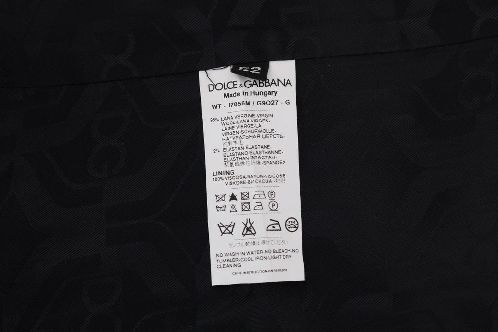 Dolce & Gabbana Schwarze STAFF Weste aus gestreifter Wolle