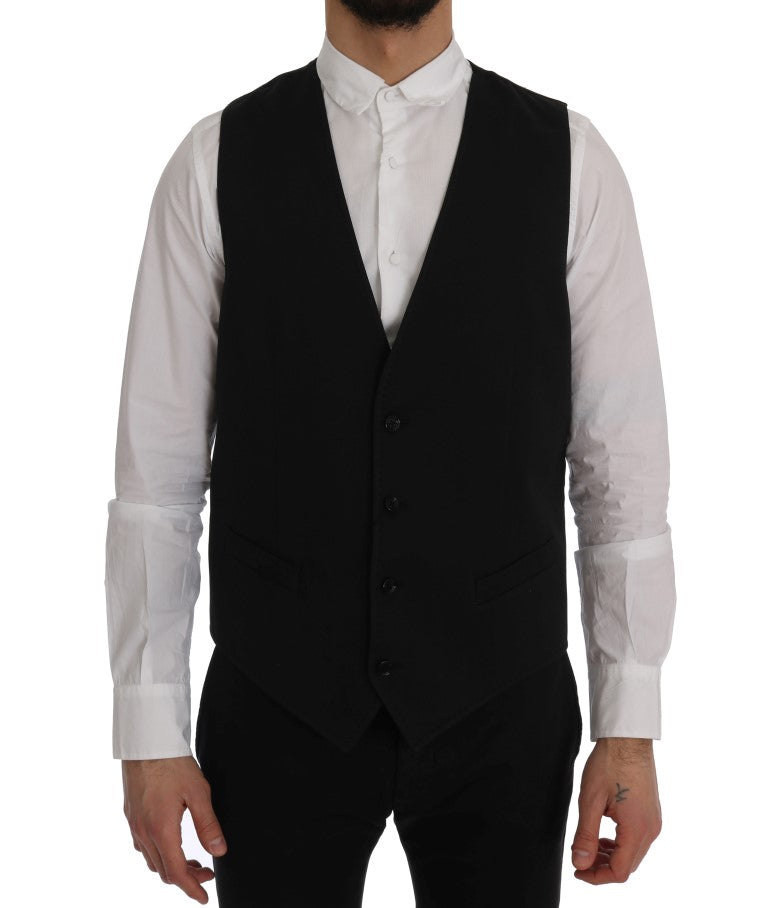 Dolce & Gabbana Schwarze STAFF Baumwollweste